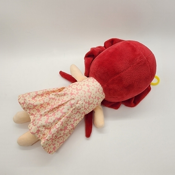 12" soft Plush Doll floral dress & Bonnet embroidered eyes Anime style face - Picture 2 of 10